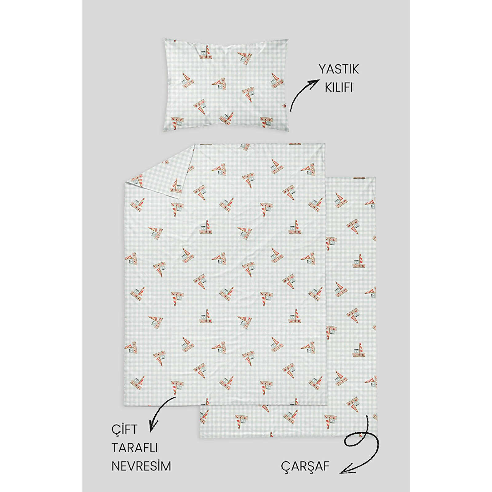 %100 Pamuklu Poplin Bebek Beşik Nevresim Seti 80x120 cm - Pötikare Yelkenliler %100 Pamuklu Poplin Bebek Beşik Nevresim Seti 80x120 cm - Pötikare Yelkenliler