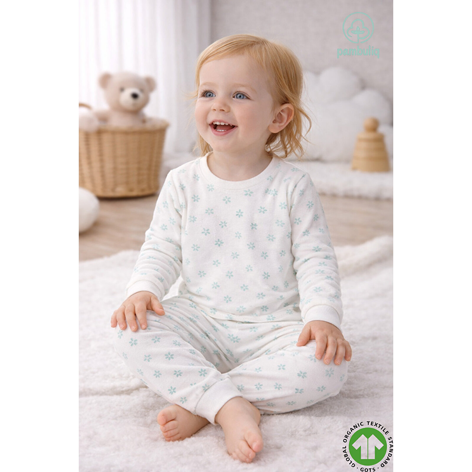 Unisex Bebek %100 Organik Kumaştan Pijama Takımı 9 - 36 Ay