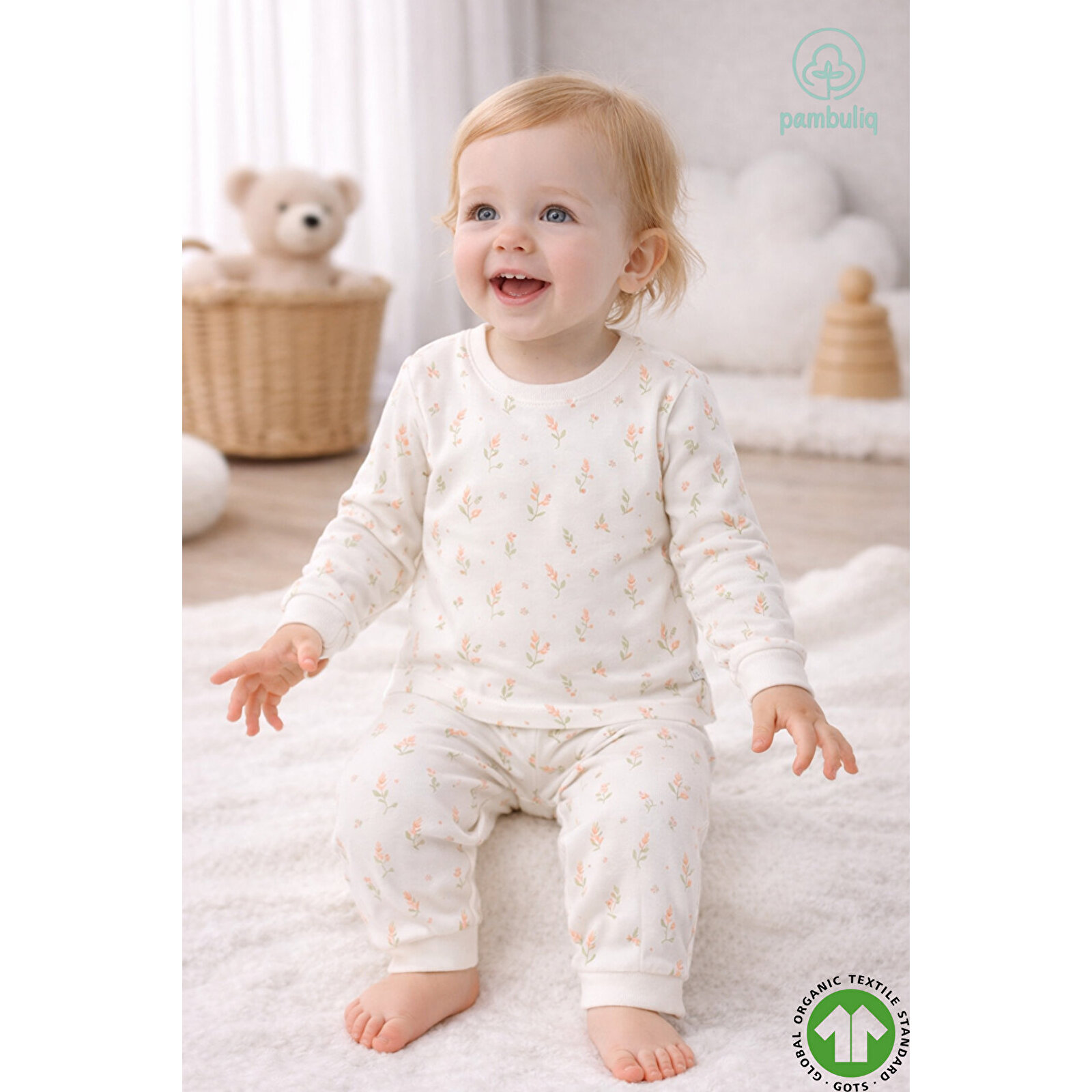 Unisex Bebek %100 Organik Kumaştan Pijama Takımı 9 - 36 Ay