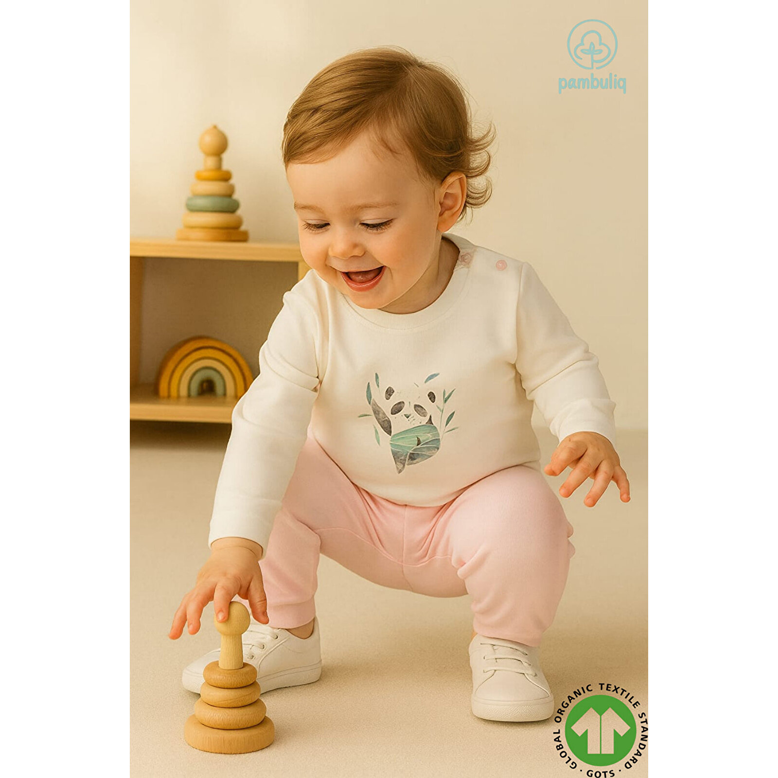 %100 Organik Kumaştan Baskılı 2'li Takım 9-24 Ay