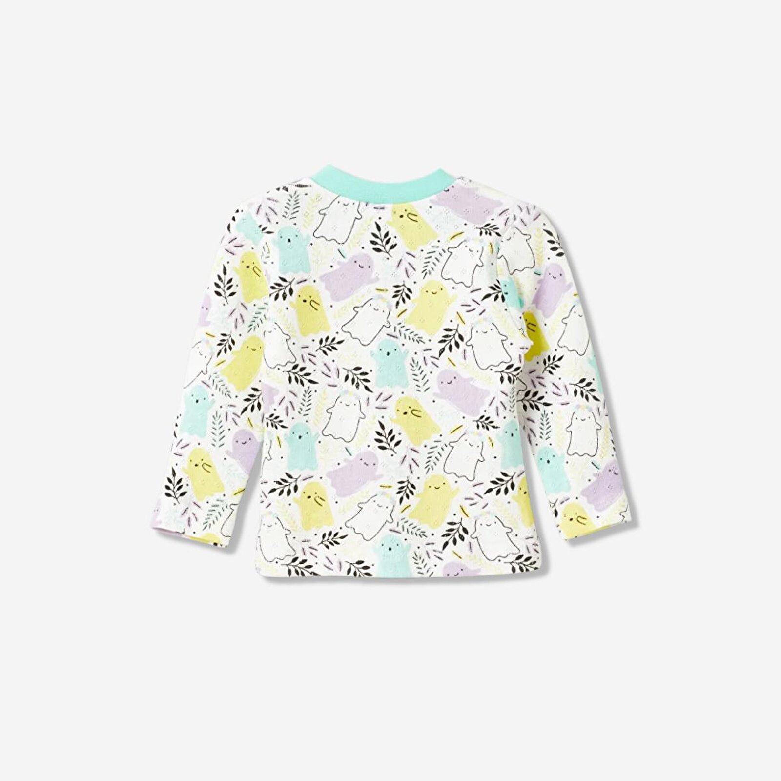 Kız Bebek Jakarlı Çıtçıtlı Üst-Patikli Alt Bisiklet Yaka Uzun Paça Uzun Kol