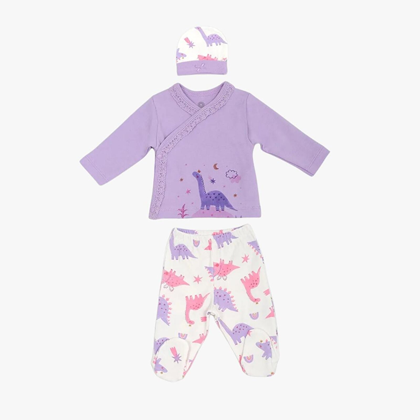 Yenidoğan Kız Bebek Zıbın-Bere-Patikli Alt 3lü Takım Yenidoğan Kız Bebek Zıbın-Bere-Patikli Alt 3lü Takım