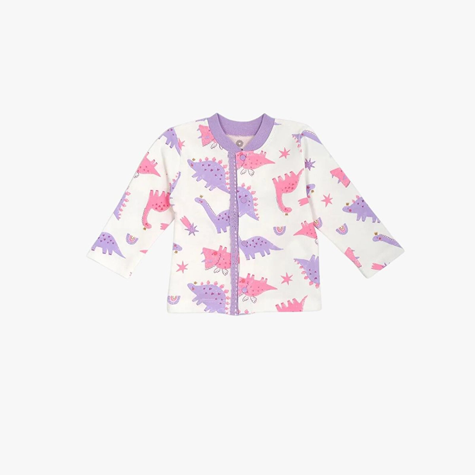 Kız Bebek Çıtçıtlı Üst-Patikli Alt Bisiklet Yaka Uzun Paça Uzun Kol