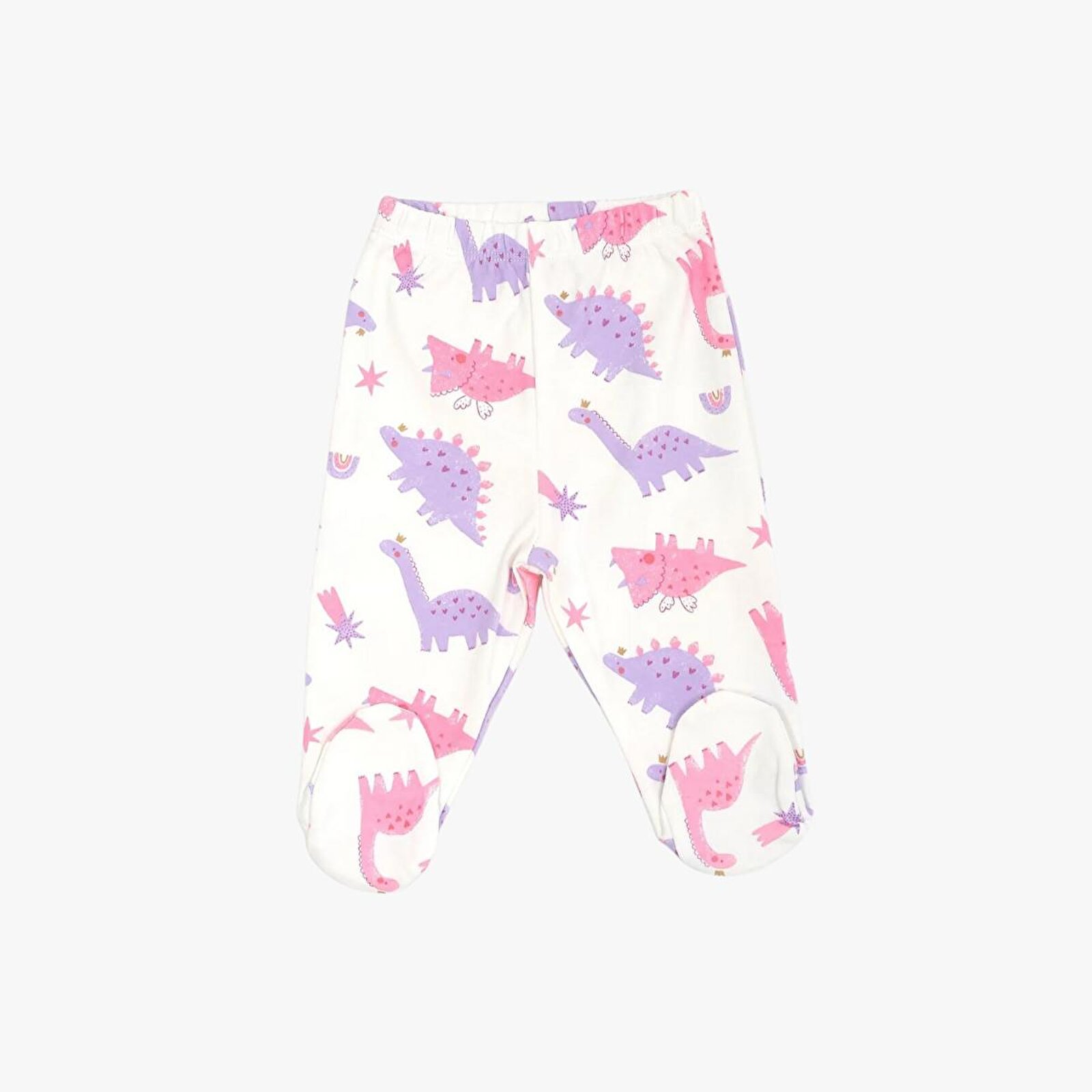 Kız Bebek Çıtçıtlı Üst-Patikli Alt Bisiklet Yaka Uzun Paça Uzun Kol