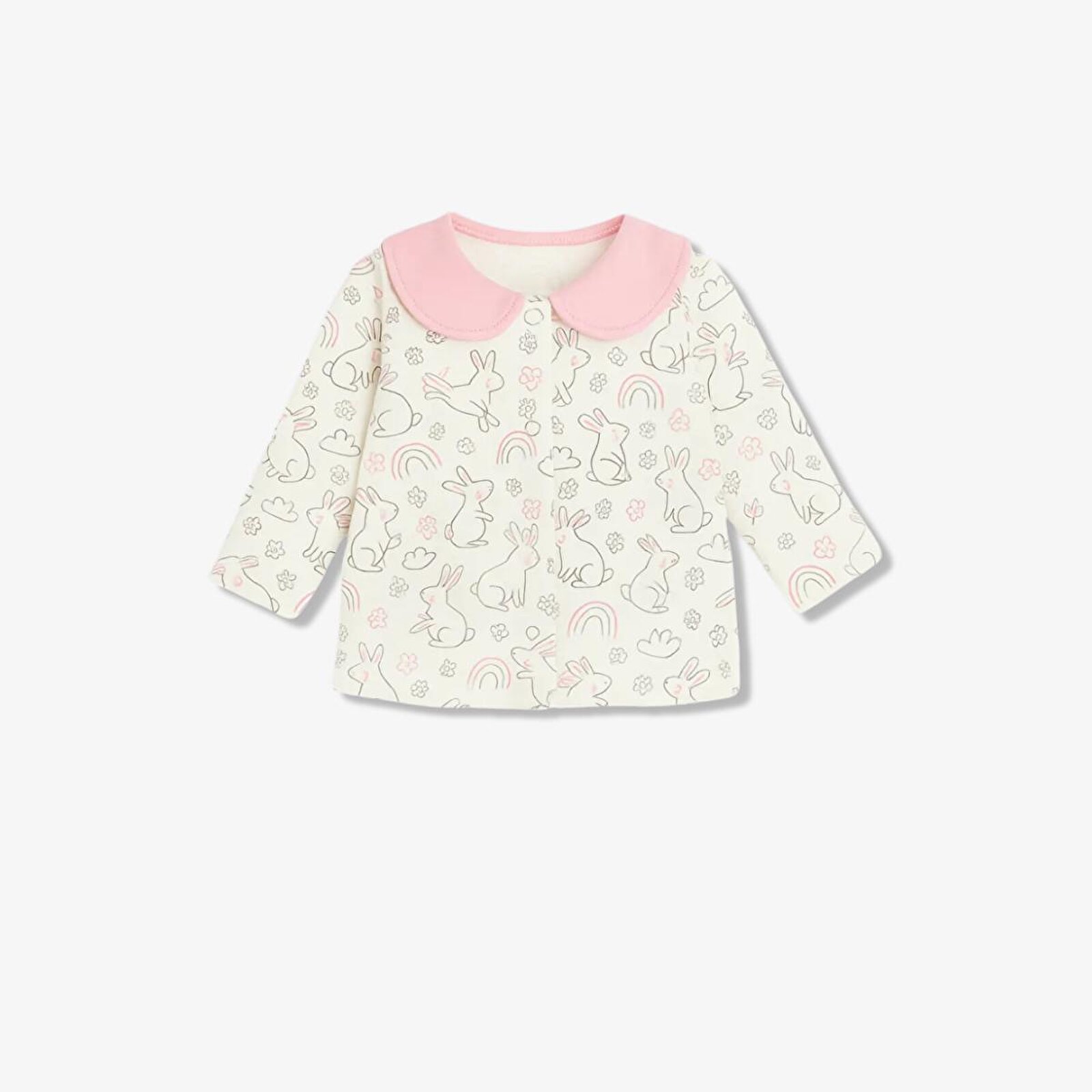 Kız Bebek Çıtçıtlı Üst-Patikli Alt Bisiklet Yaka Uzun Paça Uzun Kol