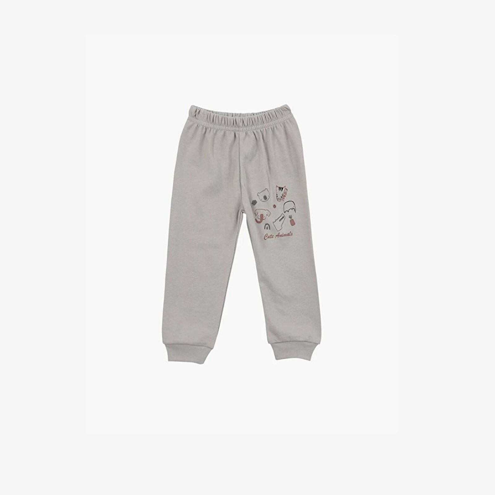 Erkek Bebek Basic 2li Patiksiz Alt İnterlok Hayvan Baskılı