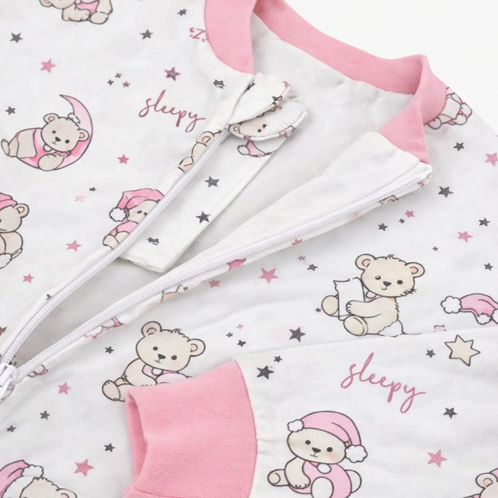 Kız Bebek Uyku Tulumu Hayvan Baskılı Fermuarlı Bisiklet Yaka Uzun Paça Uzun Kol Kız Bebek Uyku Tulumu Hayvan Baskılı Fermuarlı Bisiklet Yaka Uzun Paça Uzun Kol