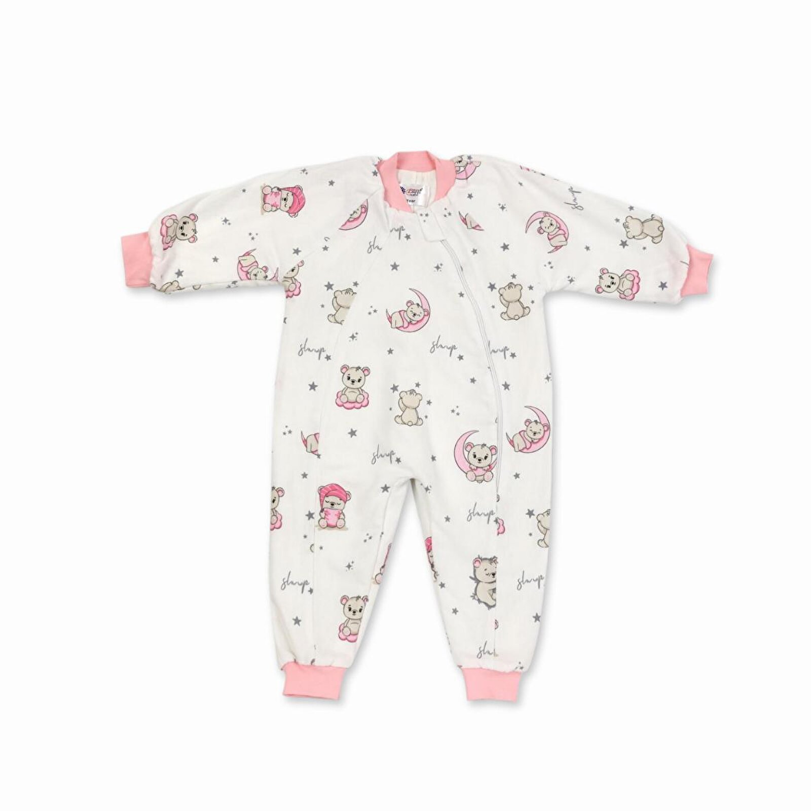 Kız Bebek Uyku Tulumu Hayvan Baskılı Fermuarlı Bisiklet Yaka Uzun Paça Uzun Kol Kız Bebek Uyku Tulumu Hayvan Baskılı Fermuarlı Bisiklet Yaka Uzun Paça Uzun Kol
