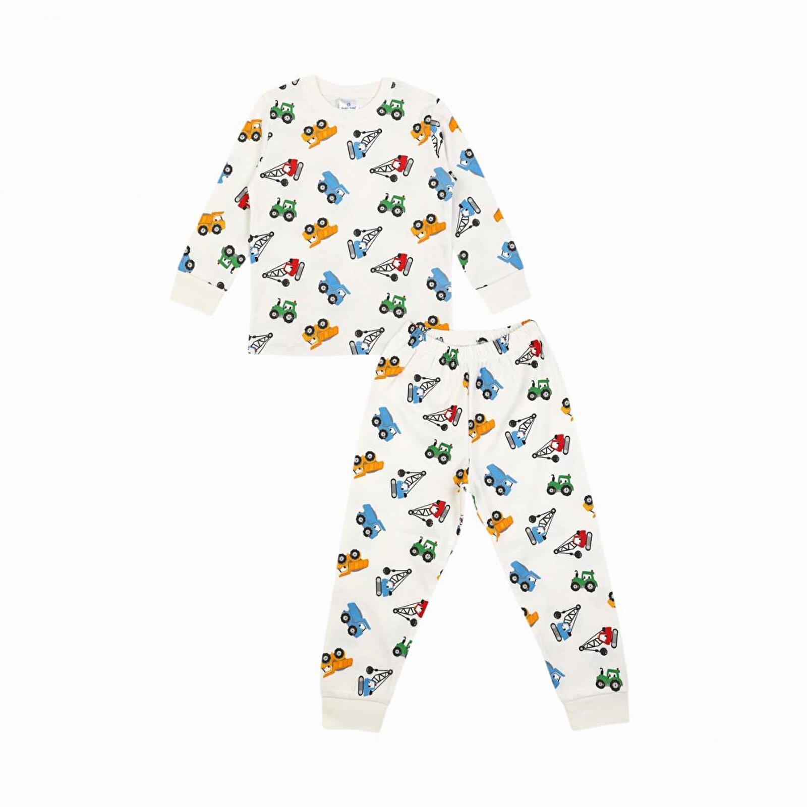 Erkek Bebek Uzun Kol Pijama Takımı Bisiklet Yaka Uzun Paça Uzun Kol