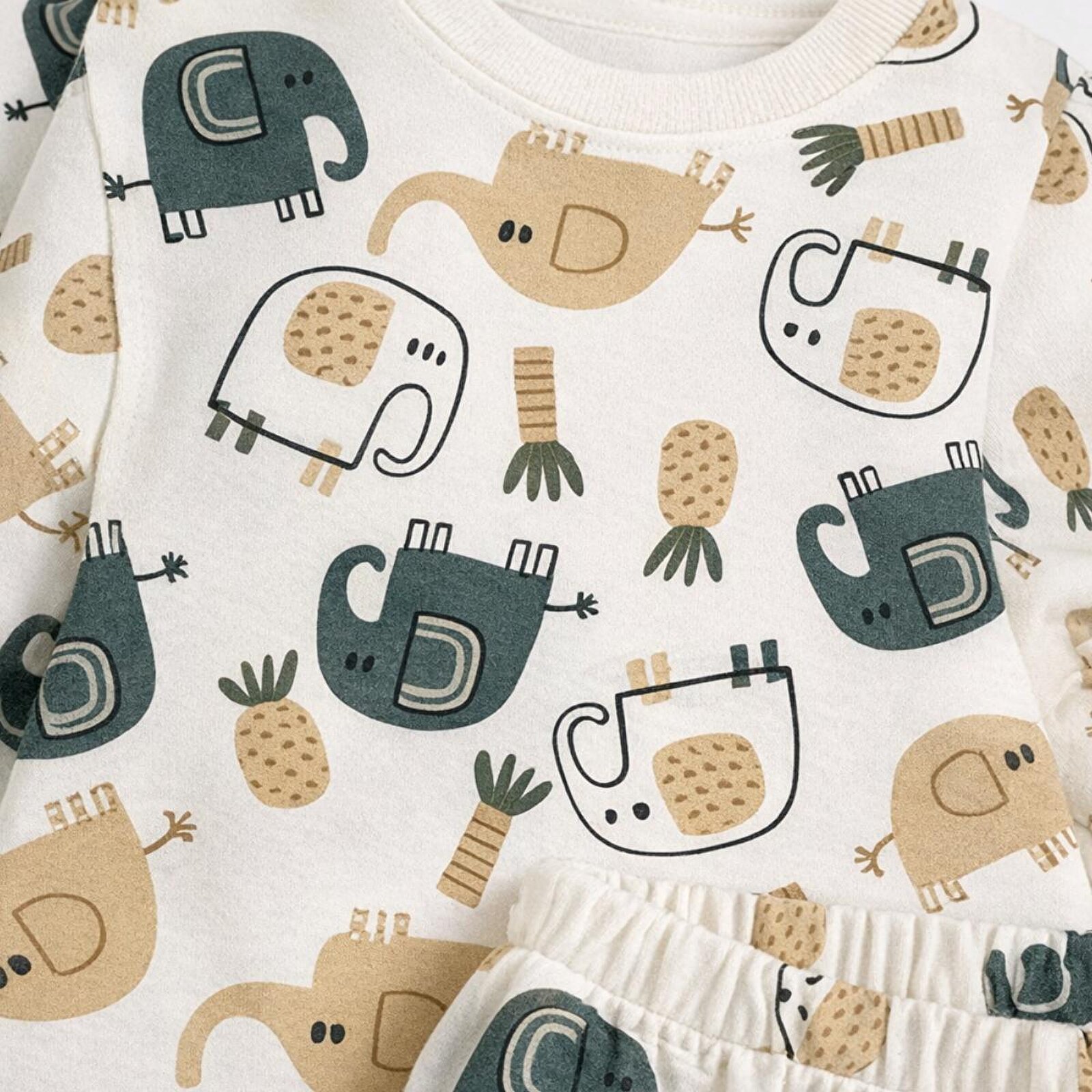 Erkek Bebek Uzun Kol Pijama Takımı Bisiklet Yaka Uzun Paça Uzun Kol