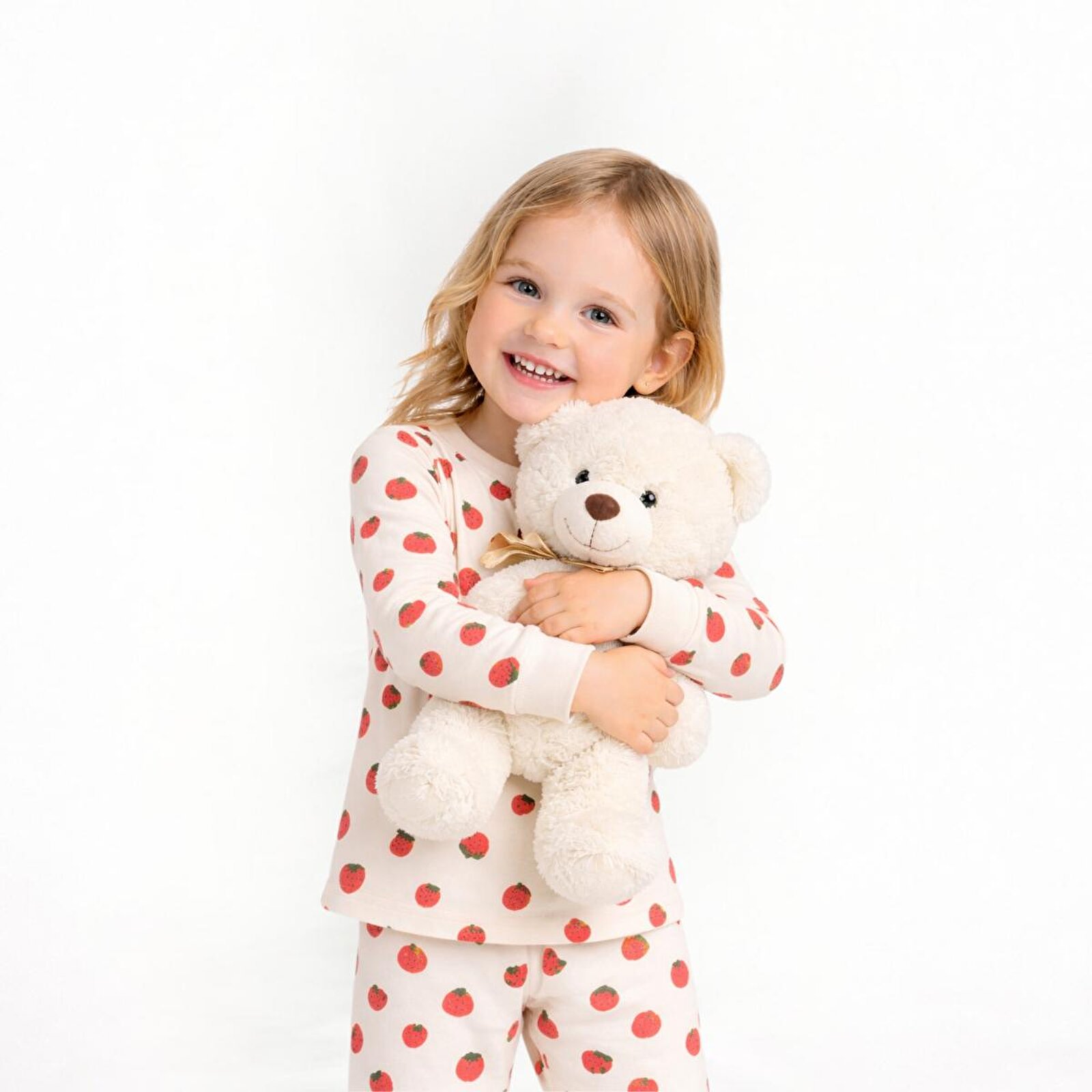 Kız Bebek Uzun Kol Pijama Takımı Bisiklet Yaka Uzun Paça Uzun Kol