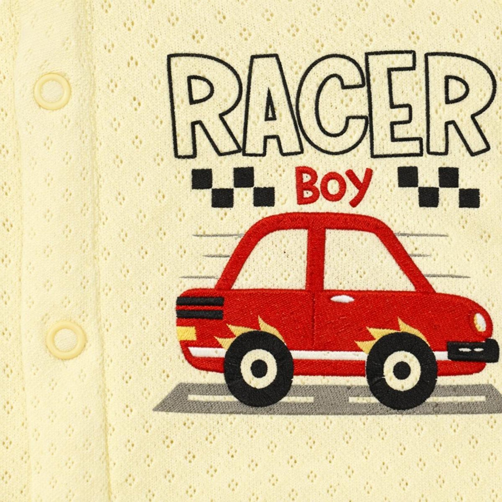 Erkek Bebek Jakarlı Kısa Tulum, Çıtçıtlı, Bisiklet Yaka, Kısa Paça, Kısa Kol