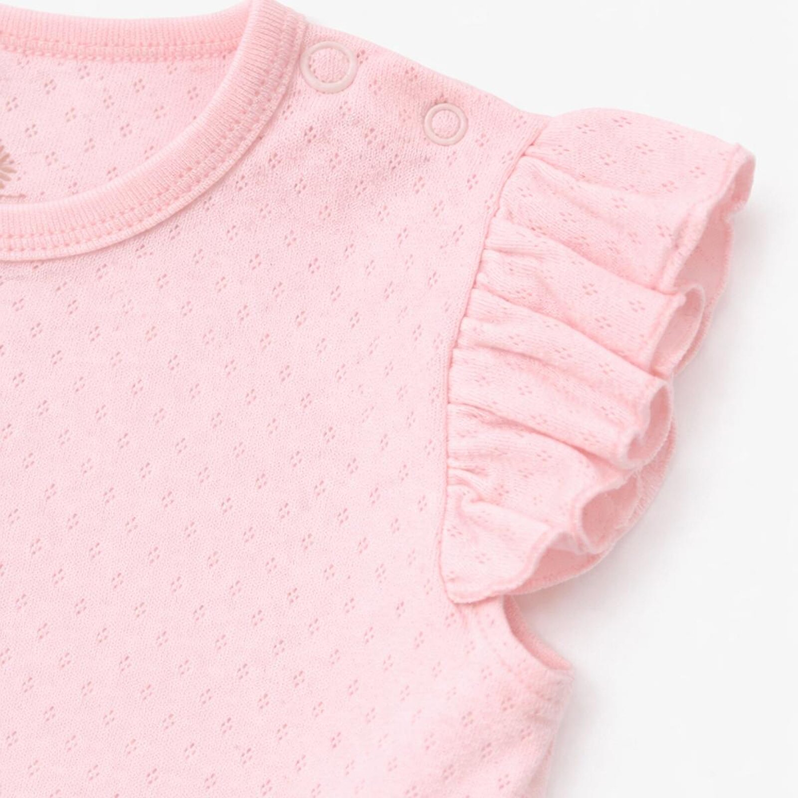 Kız Bebek Jakarlı Kısa Tulum, Çıtçıtlı, Bisiklet Yaka, Kısa Paça, Kısa Kol