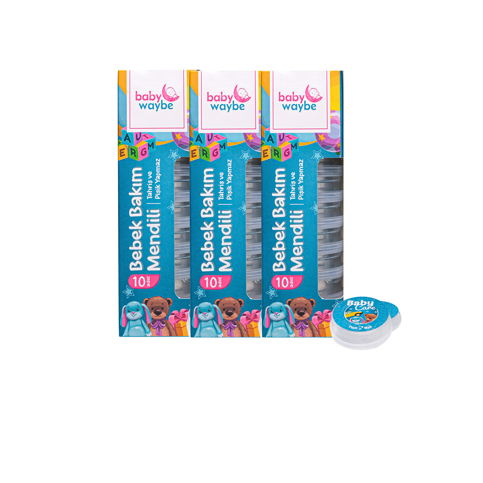 3'lü Bebek Bakım & Temizlik & Hijyen Mendili 30 X 4,5 ml Seyahat Boy 