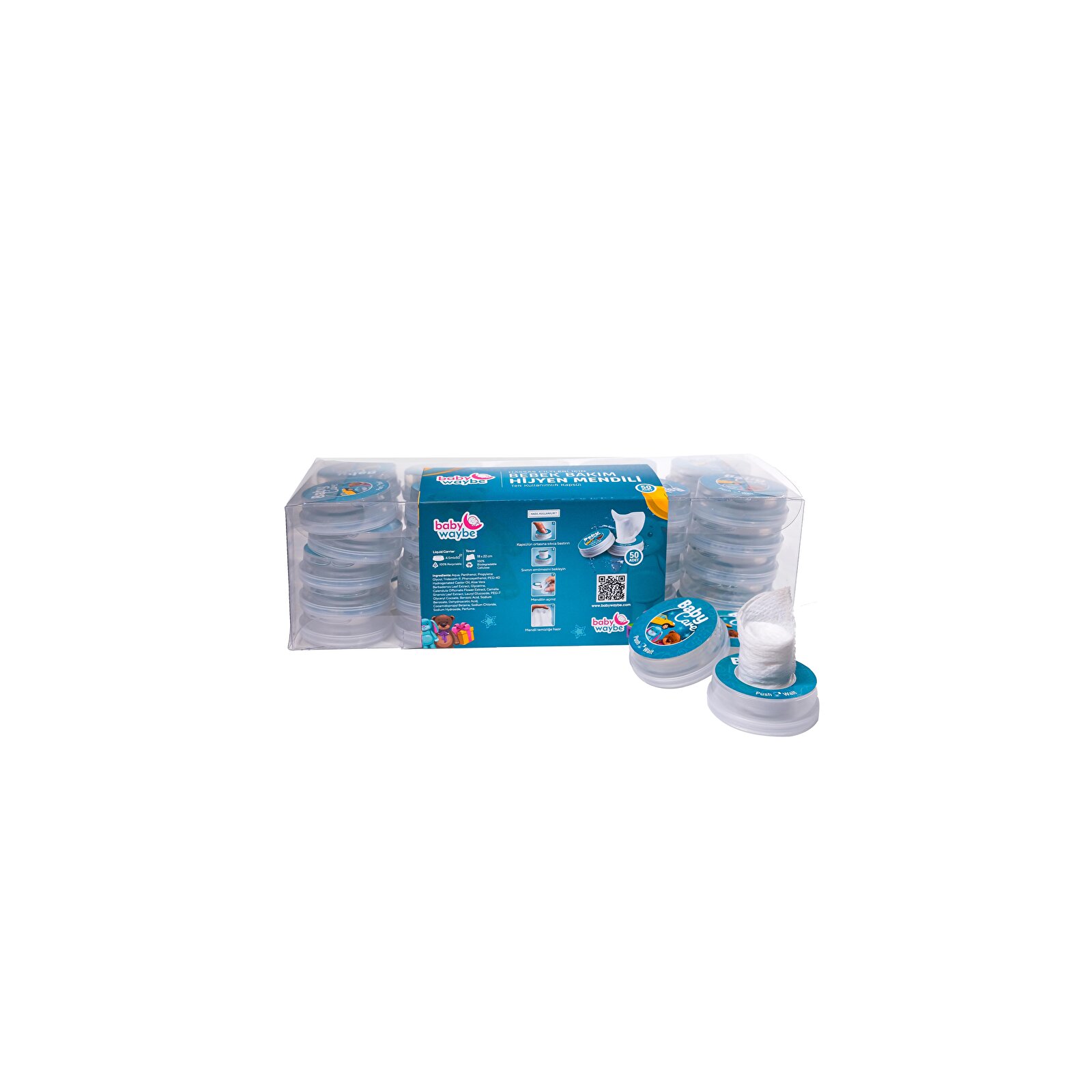 Bebek Bakım & Temizlik & Hijyen Basmalı Mendil 50 Adet