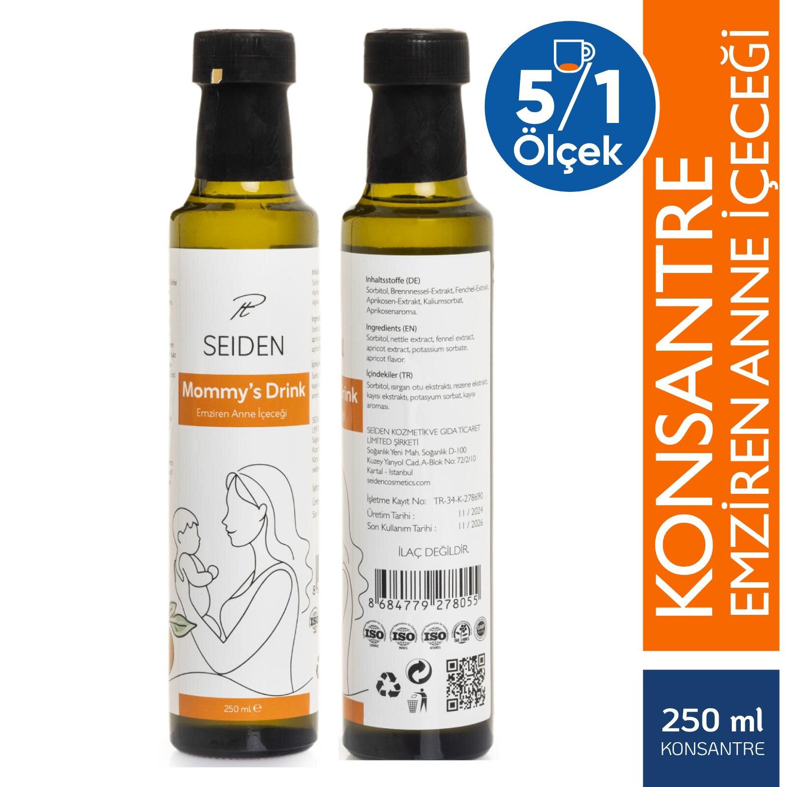 Emziren Anne Süt Arttırıcı Konsantre İçecek | Süt Arttırıcı İçecek 250 ml