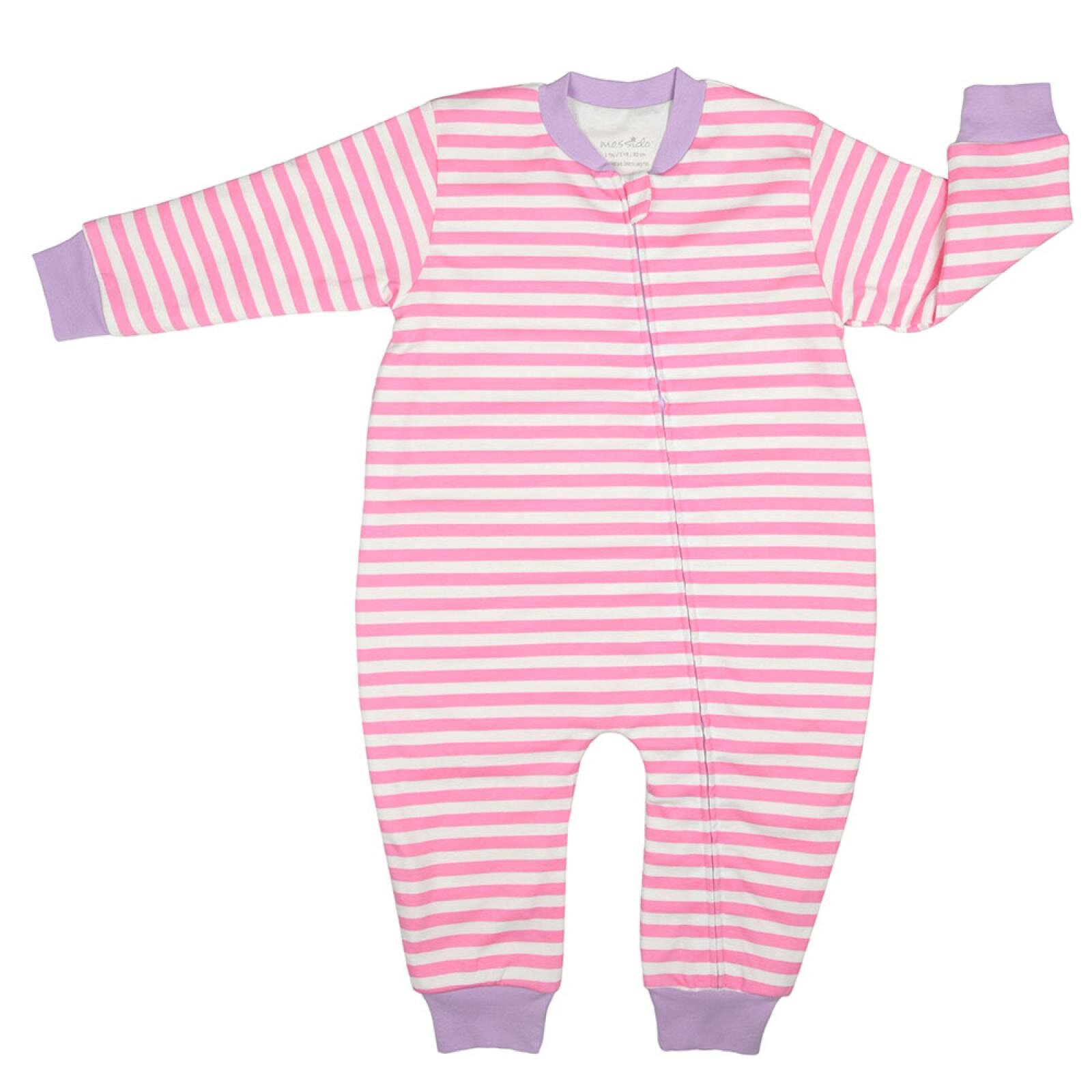 Kız  Çizgi Desen Uyku Tulumu Fermuarlı 1TOG Bisiklet Yaka Ribanalı Paça Uzun Kol