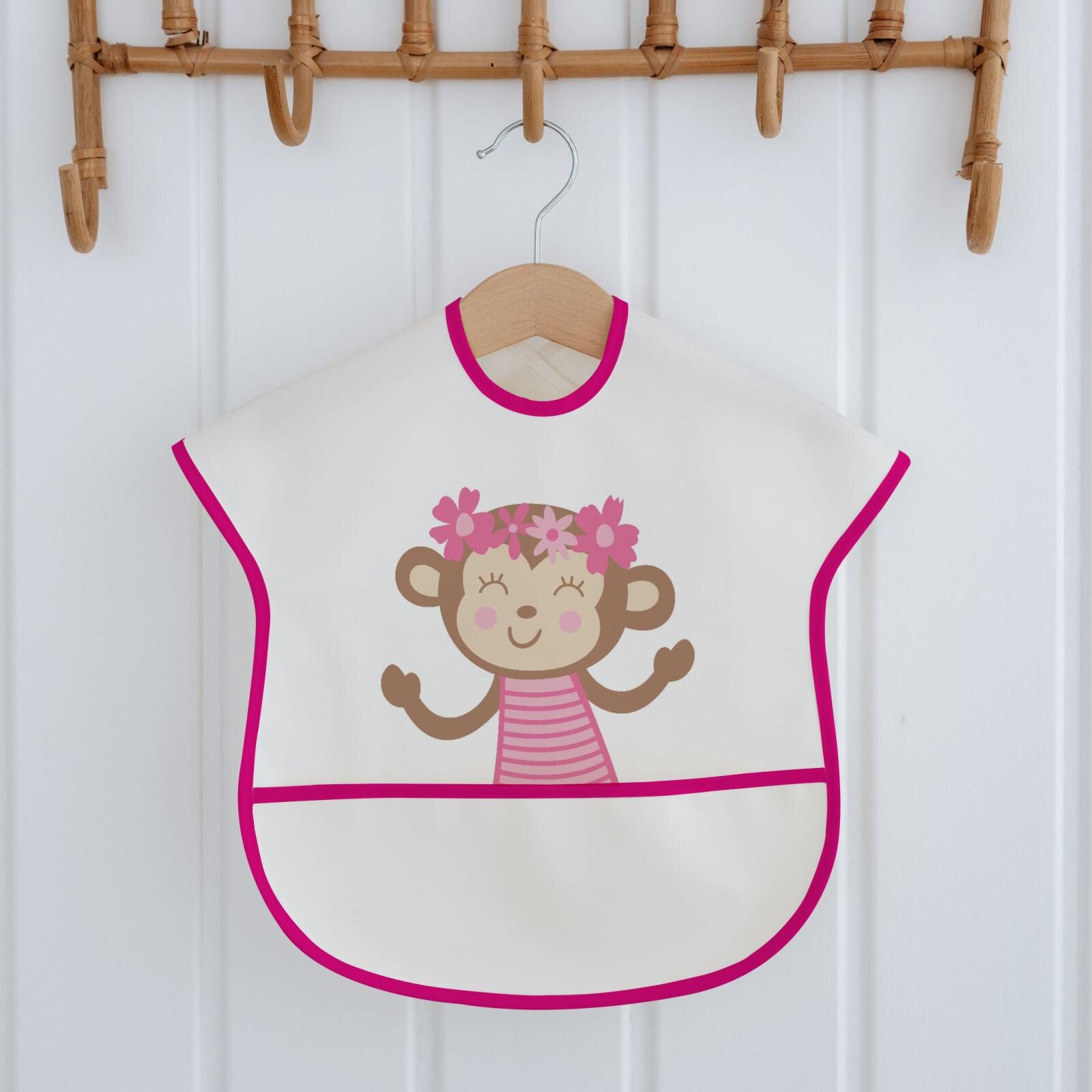 Sıvı Geçirmez Yarım Kollu Mama Önlüğü Maymun Desen Sıvı Geçirmez Yarım Kollu Mama Önlüğü Maymun Desen