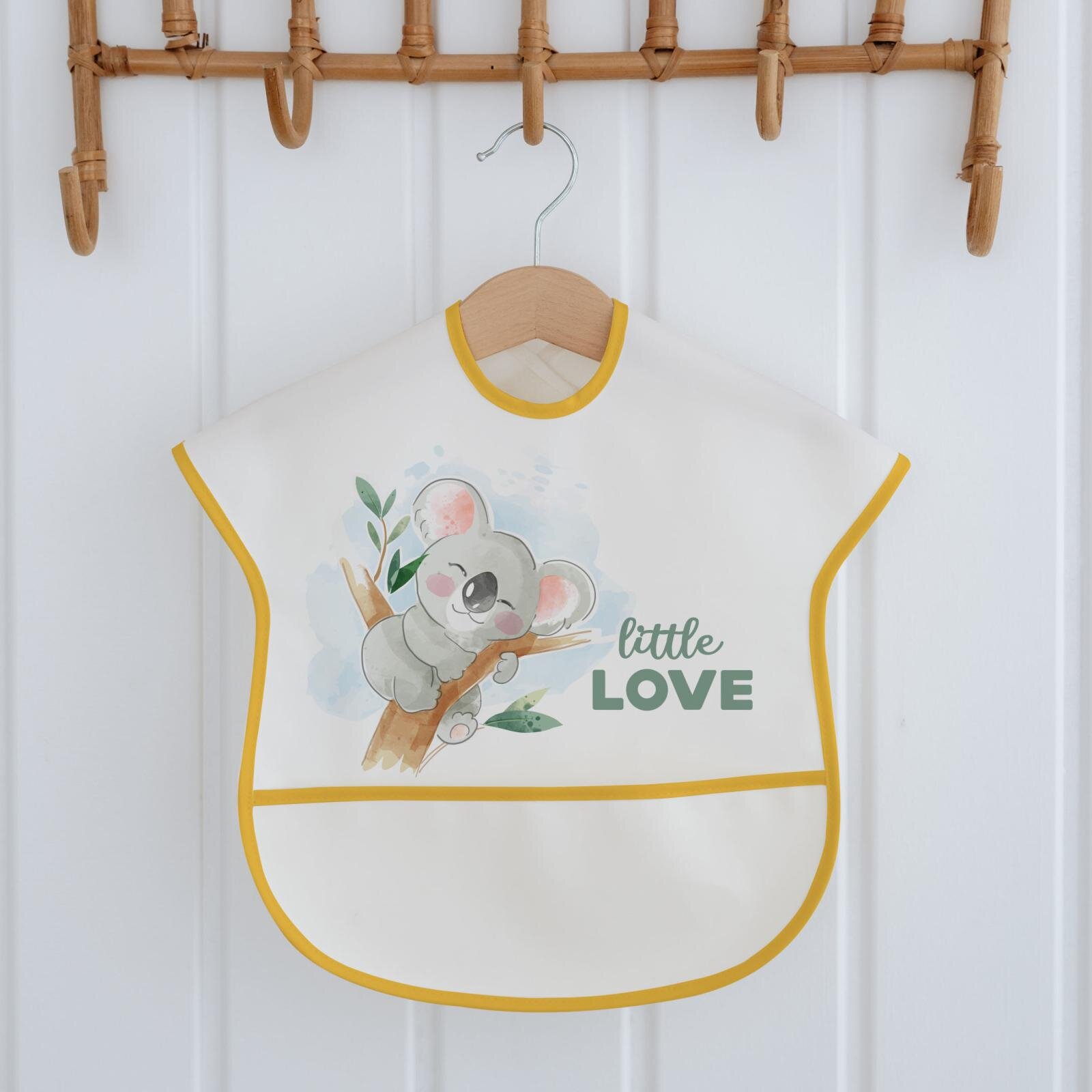 Sıvı Geçirmez Yarım Kollu Mama Önlüğü Happy Desen Sıvı Geçirmez Yarım Kollu Mama Önlüğü Happy Desen