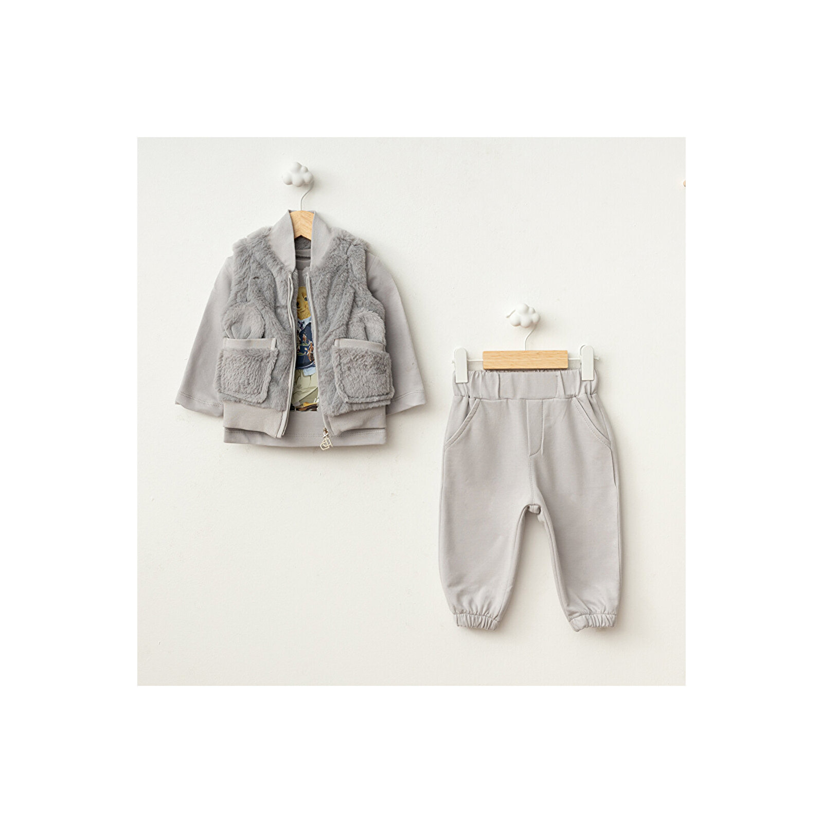 Yelekli Pelüş 3'Lü Takım