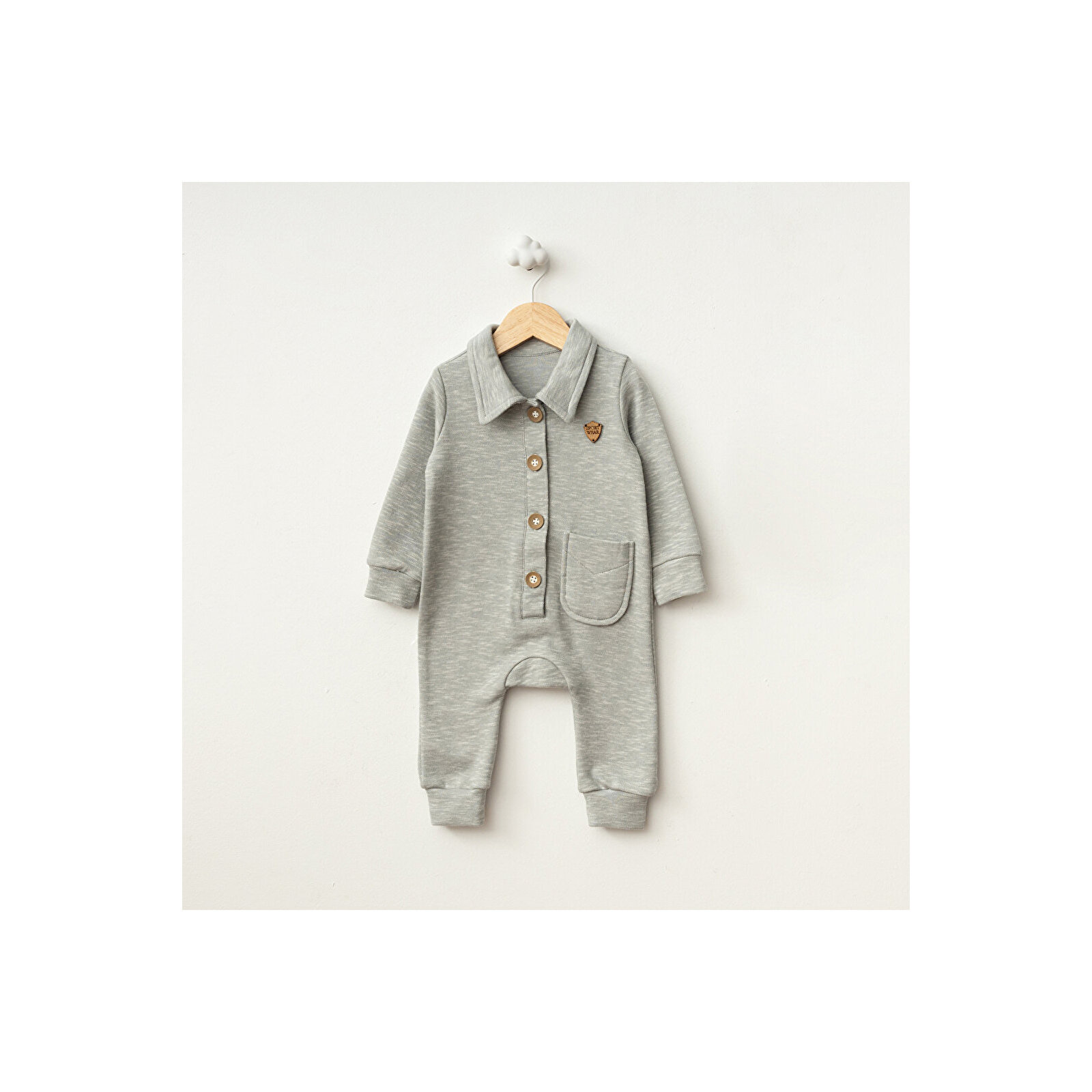 Gömlek Yaka Önden Düğmeli Tulum