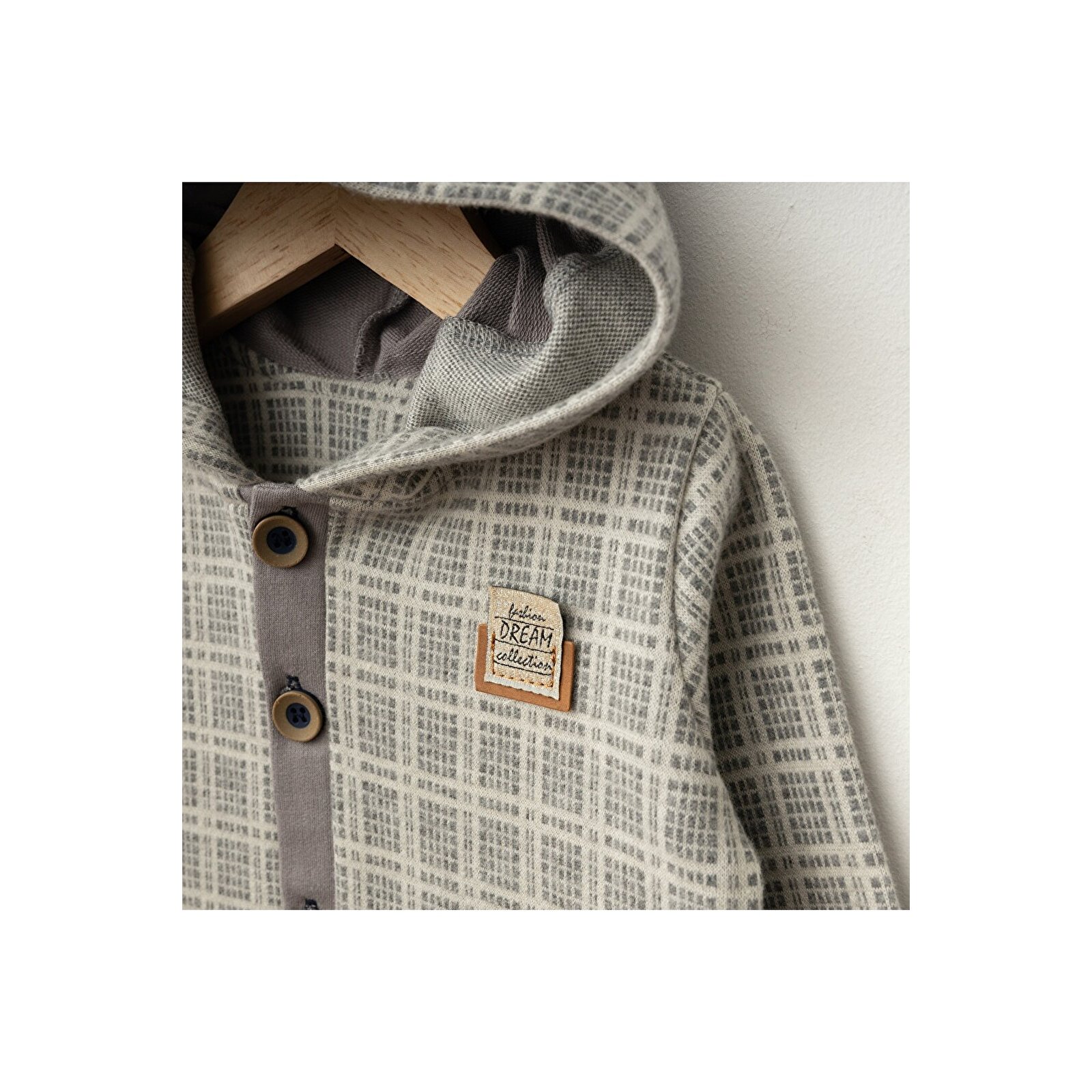 Kapüşonlu Önden Düğmeli Tulum