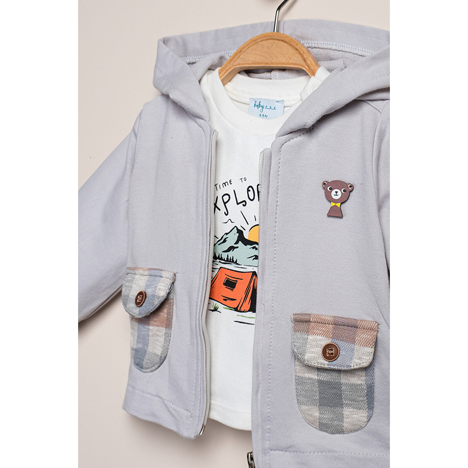 Kapüşonlu Puantiyeli 3'Lü Takım