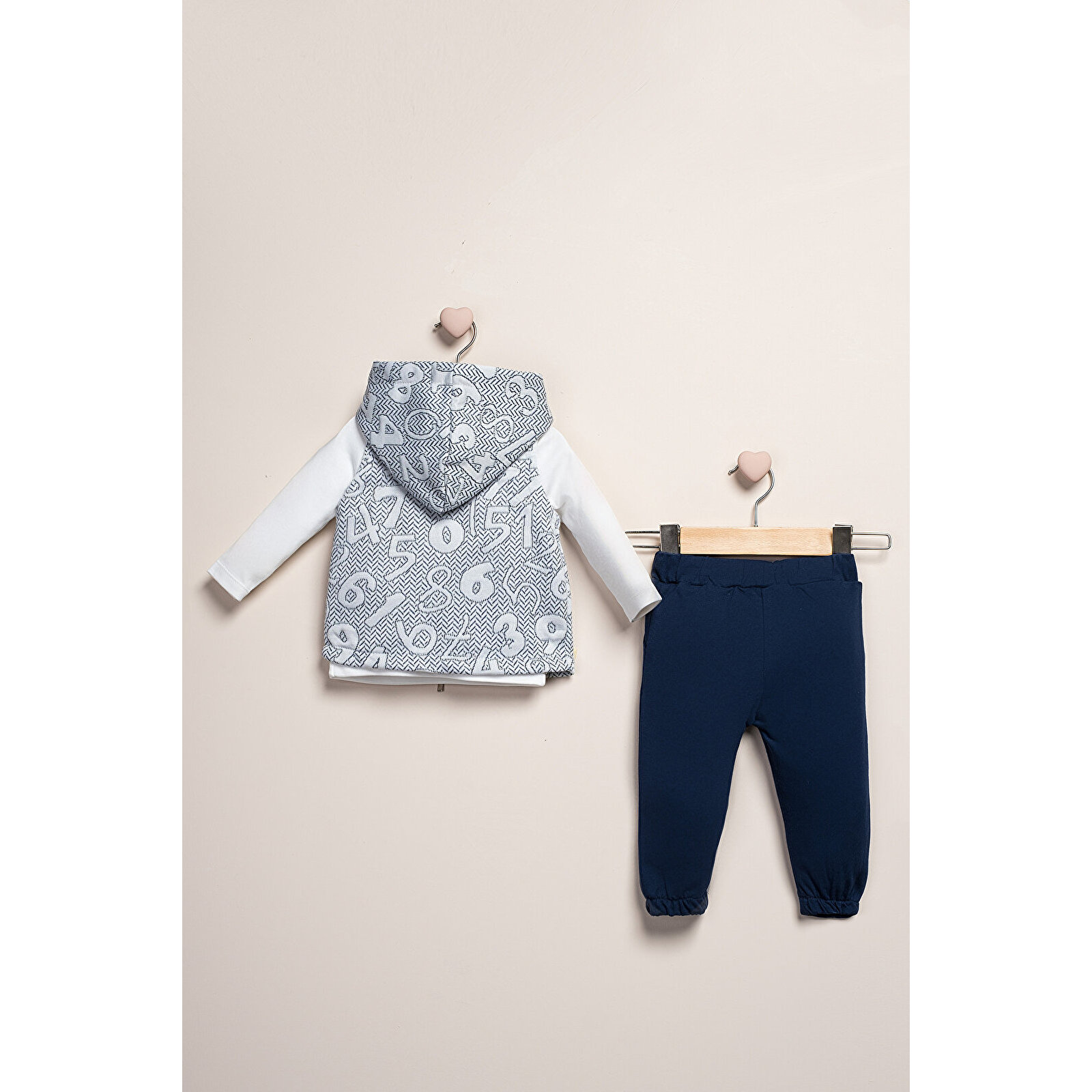 Yelekli Sayı Baskılı 3'Lü Takım