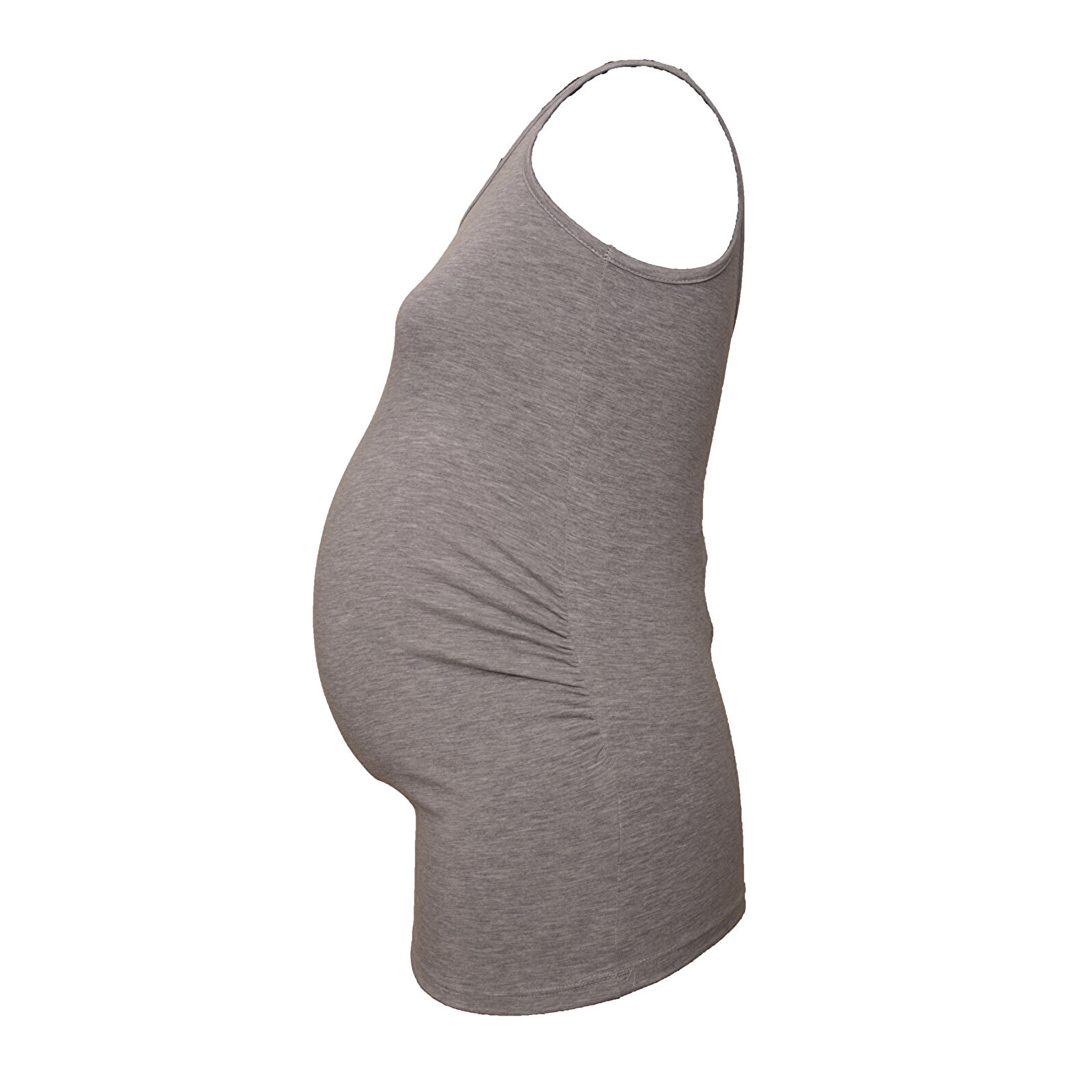 GRİ Bisiklet Yaka Kolsuz Kadın Hamile Atlet