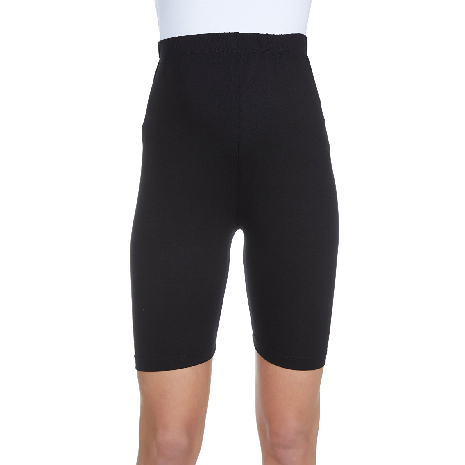 Siyah Beli Ayarlamalı Kadın Hamile  Şort Tayt