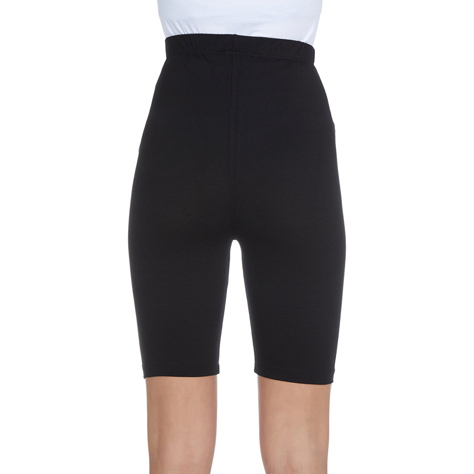 Siyah Beli Ayarlamalı Kadın Hamile  Şort Tayt