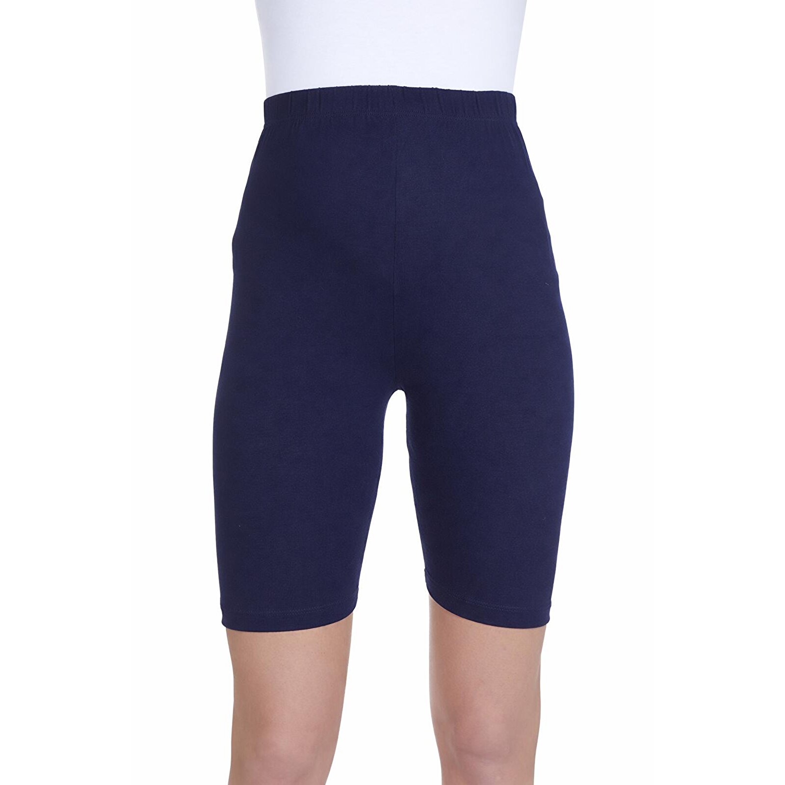 Lacivert Beli Ayarlamalı Kadın Hamile  Şort Tayt