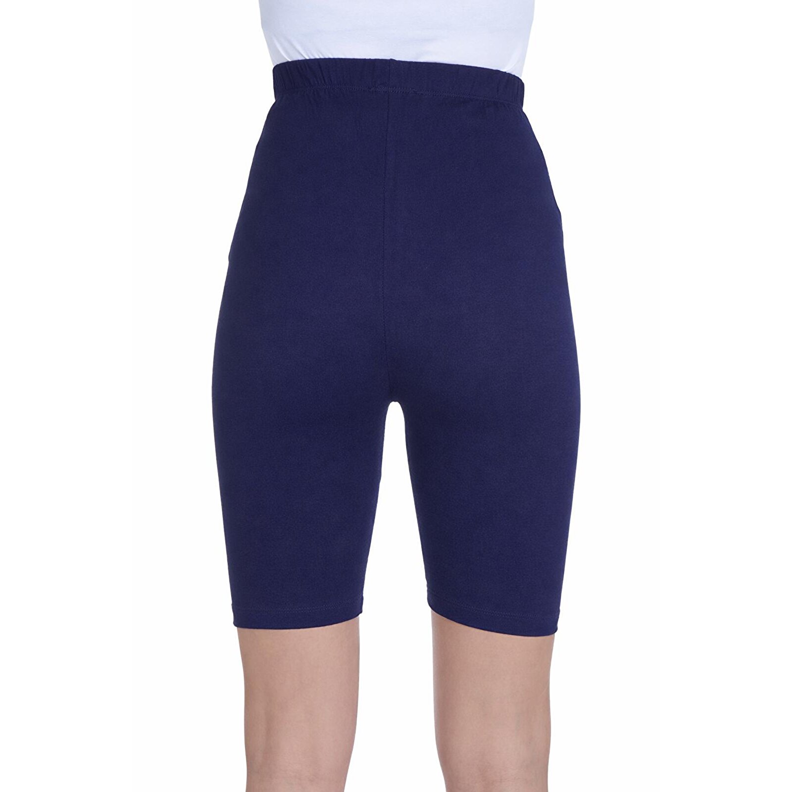 Lacivert Beli Ayarlamalı Kadın Hamile  Şort Tayt