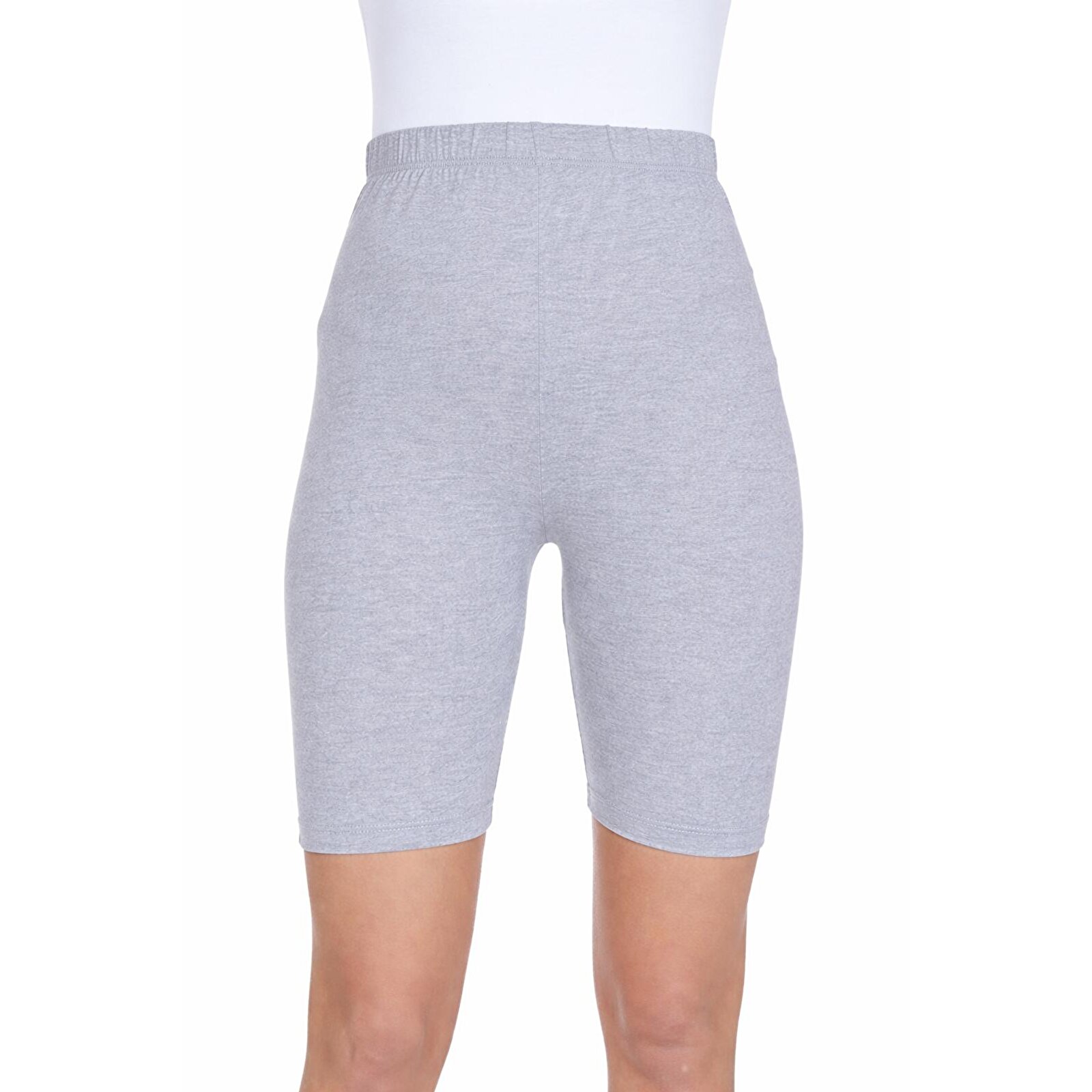 GRİ Beli Ayarlamalı Kadın Hamile  Şort Tayt