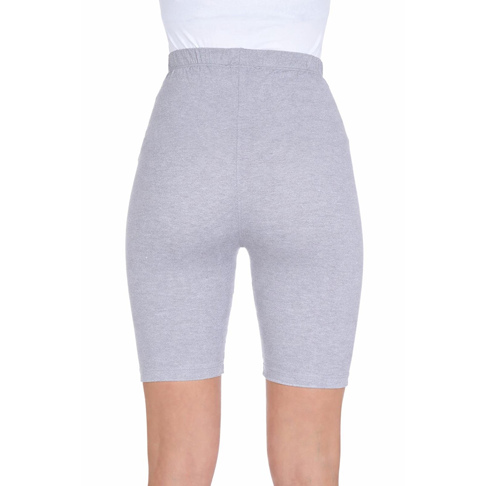 GRİ Beli Ayarlamalı Kadın Hamile  Şort Tayt