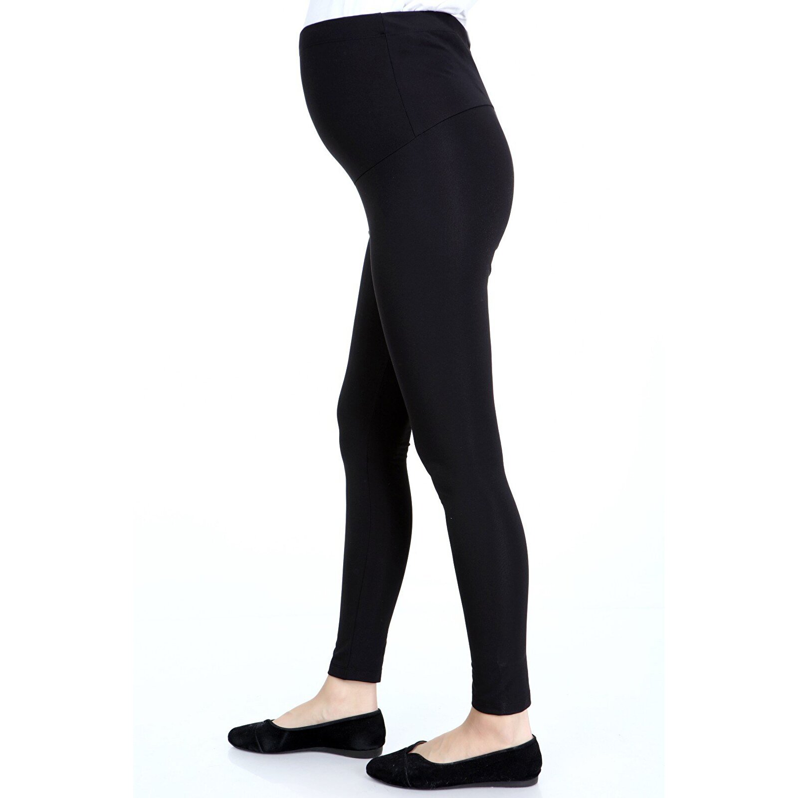 Siyah Beli Ayarlamalı Kadın Kışlık Termal Hamile Tayt