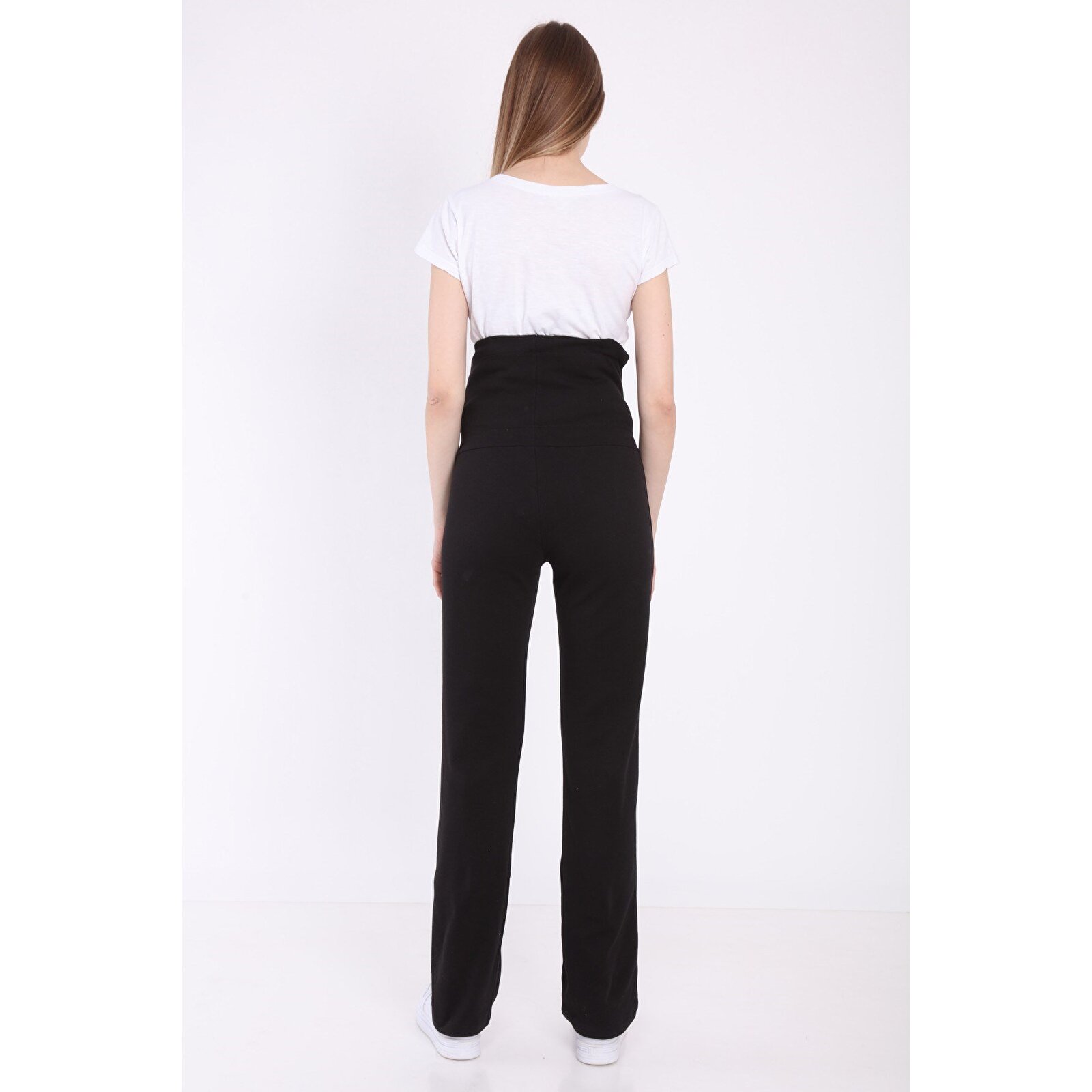 Siyah Beli Ayarlamalı Lastikli Kadın Hamile Eşofman