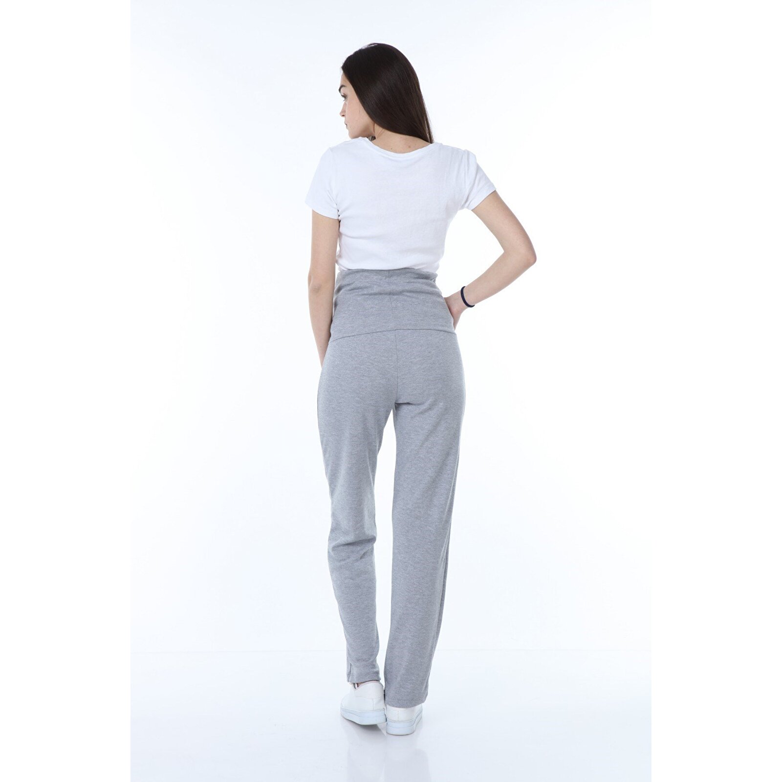 GRİ Beli Ayarlamalı Lastikli Kadın Hamile Eşofman