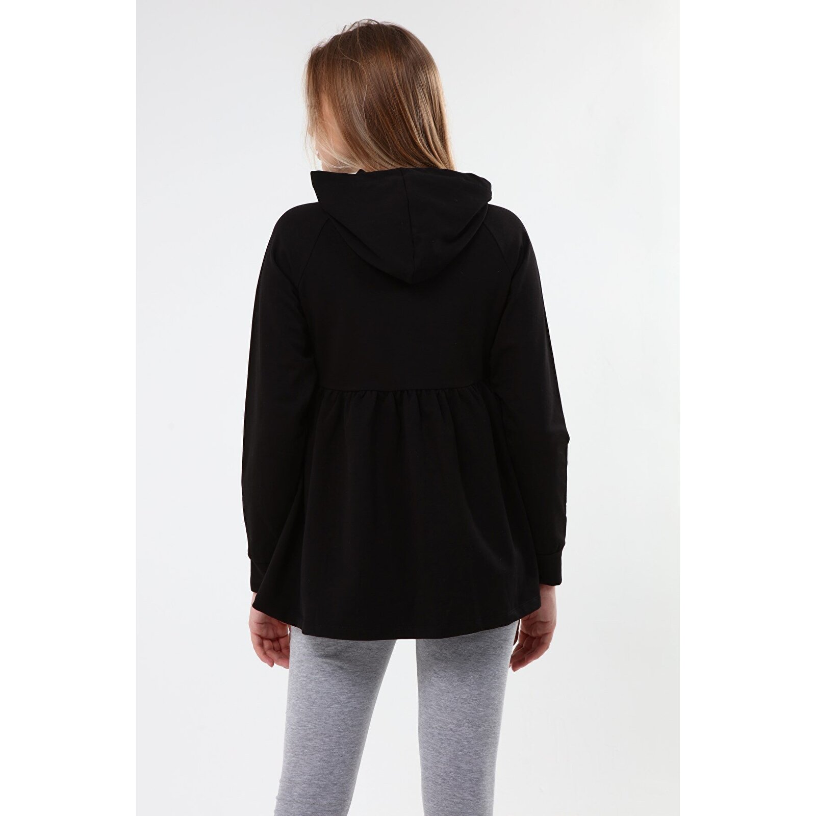 Siyah Kapüşonlu Kadın Emzirme Sweatshirt