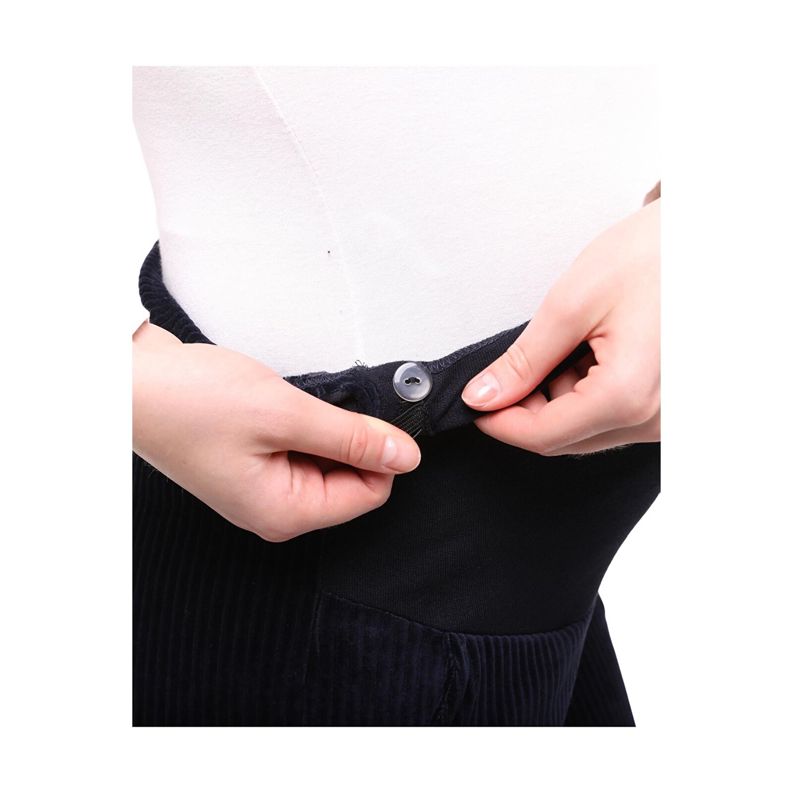 Lacivert Kadın Kışlık Kadife Hamile Pantolonu Lacivert Kadın Kışlık Kadife Hamile Pantolonu