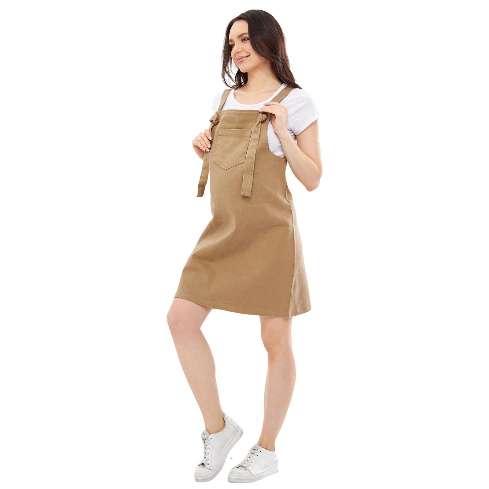 Taba Kadın Hamile Denim Jile Elbise