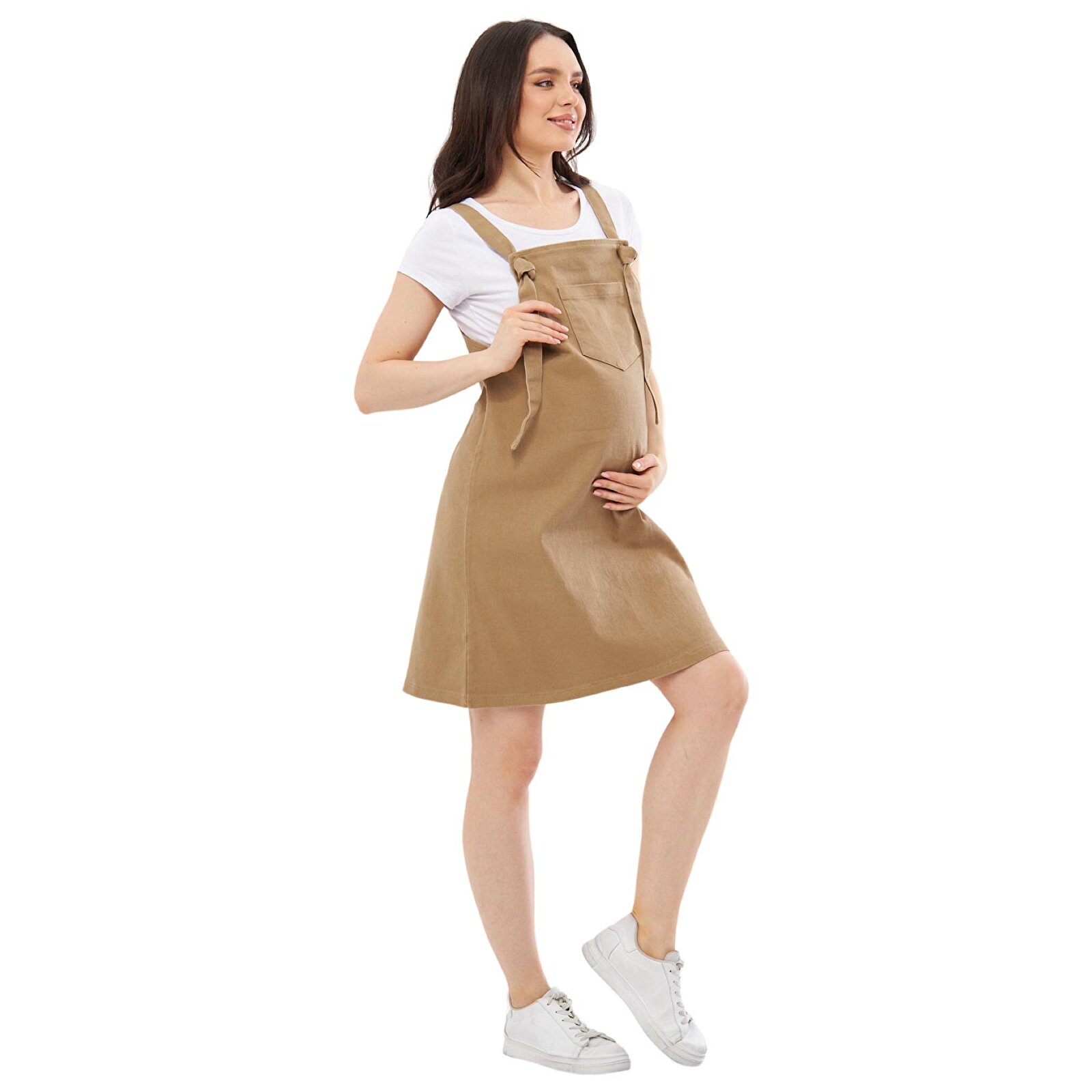 Taba Kadın Hamile Denim Jile Elbise