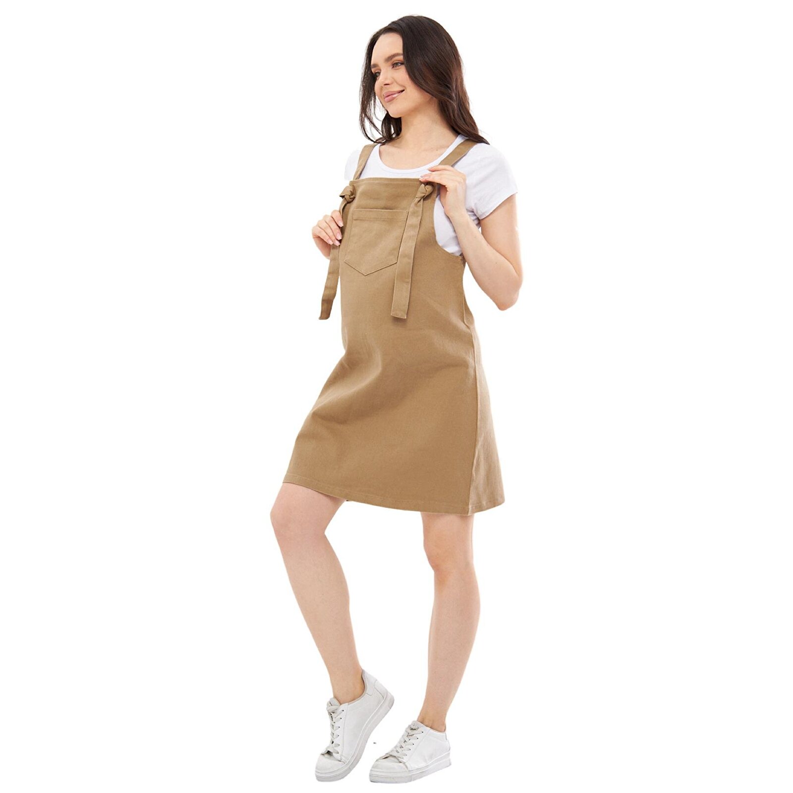 Taba Kadın Hamile Denim Jile Elbise