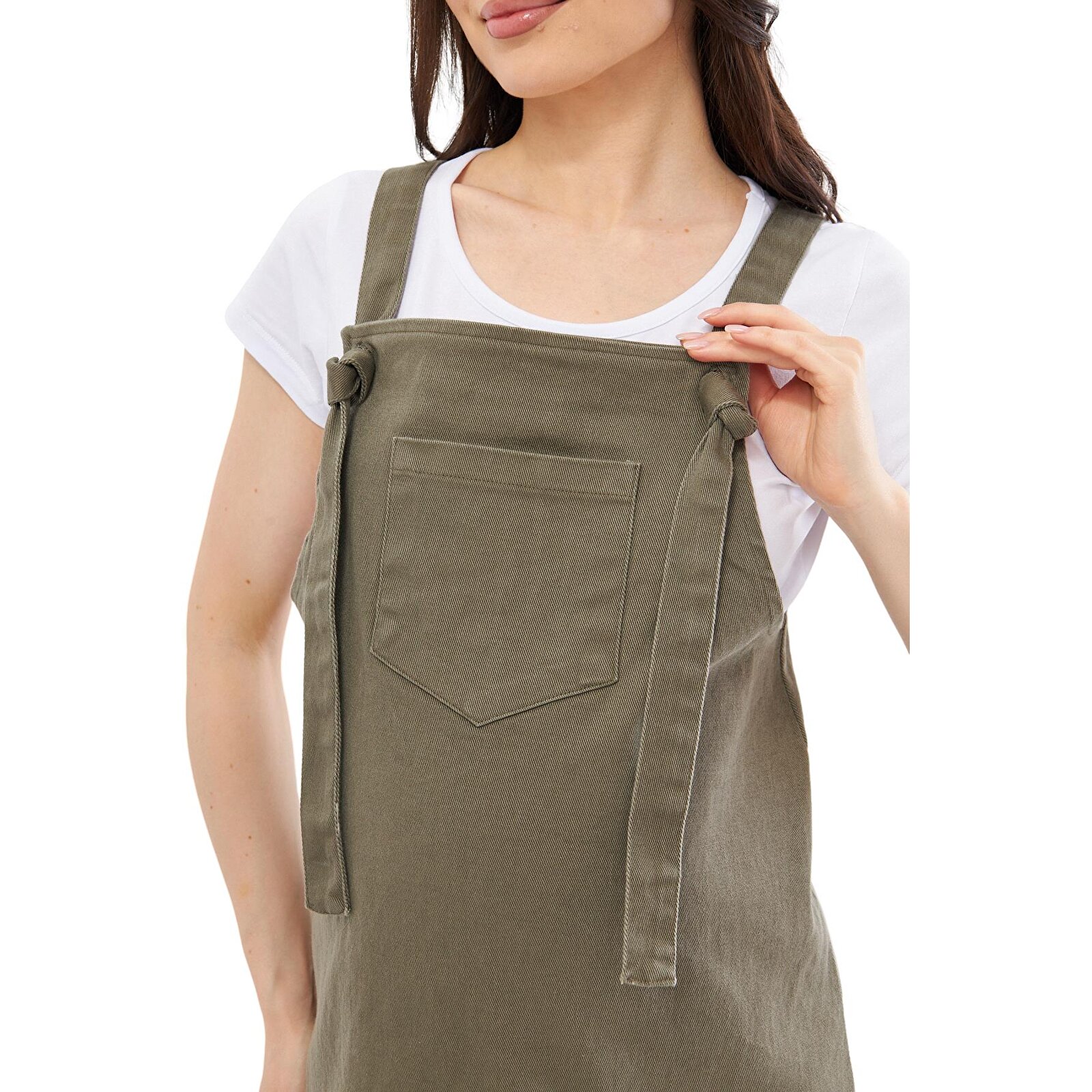 Haki Kadın Hamile Denim Jile Elbise Haki Kadın Hamile Denim Jile Elbise