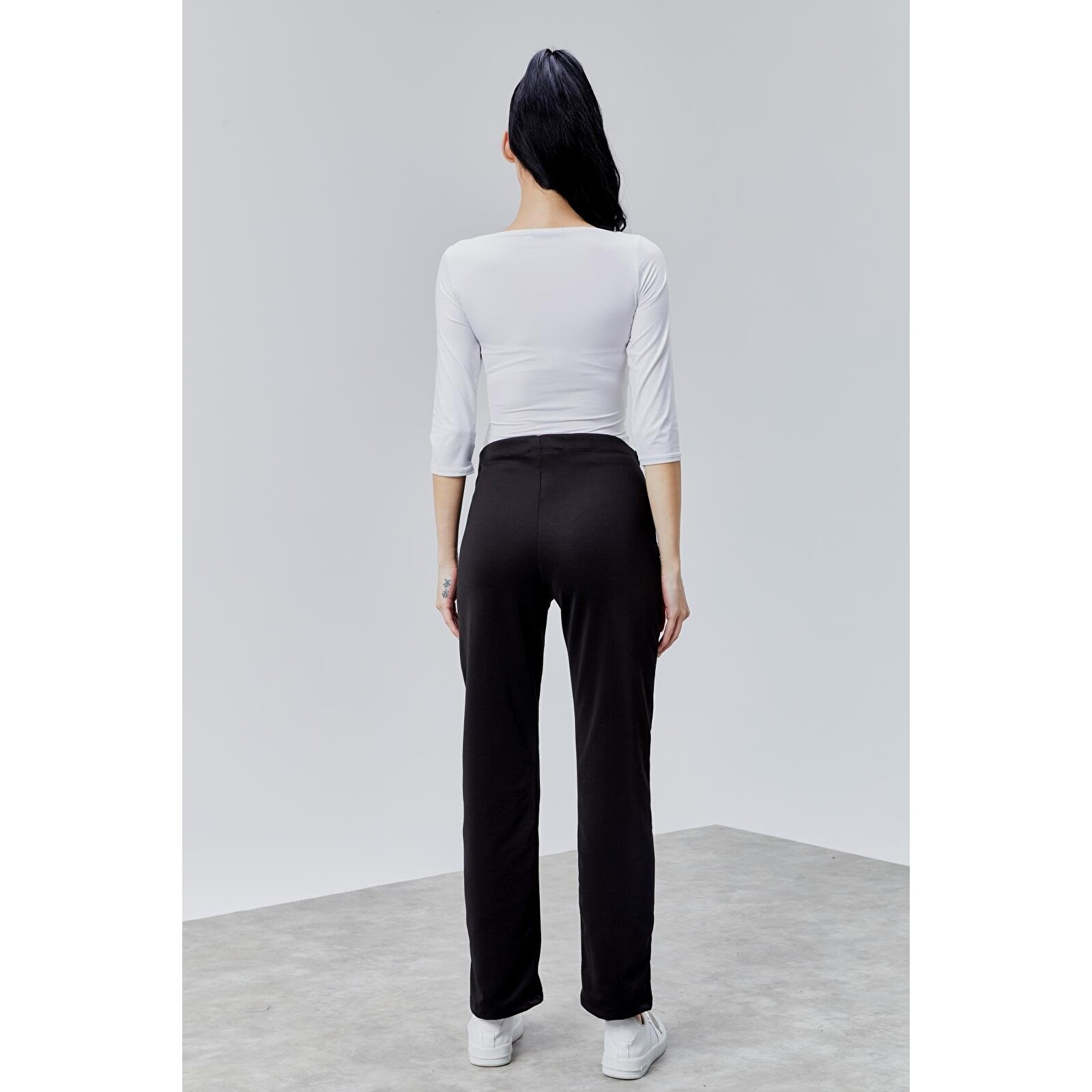 Siyah Beli Ayarlanabilir Hamile Pantolon