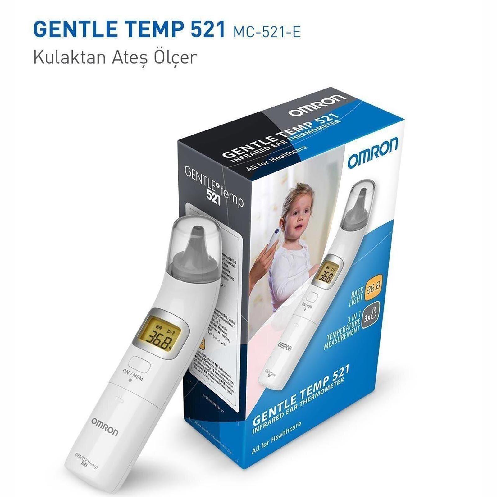Gentle Temp 521 Bebek Kulaktan Ateş Ölçer Beyaz