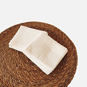 10'lu Müslin Bebek Ağız Mendili %100 Pamuk Ekru Renk 10'lu Müslin Bebek Ağız Mendili %100 Pamuk Ekru Renk