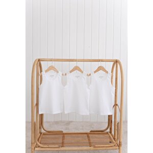 %100 Pamuk 3lü Erkek Çocuk Beyaz Atlet