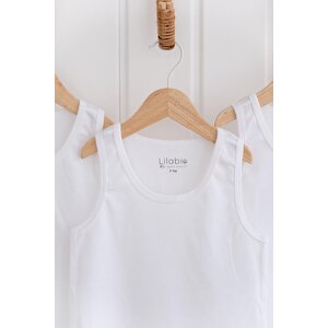 %100 Pamuk 3lü Erkek Çocuk Beyaz Atlet