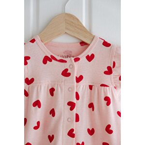 %100 Pamuk Kısa Paça Fırfırlı Bebek Tulum